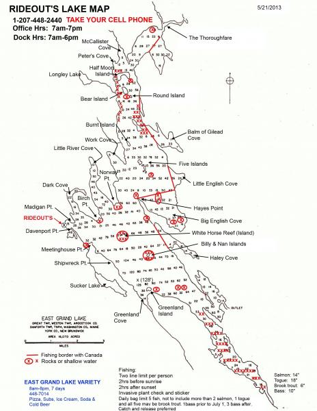 East Grand Lake Depth Chart